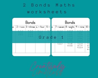 Number Bonds 1 - 10 | Pack of 2 Worksheets | Maths | Addition | Number Sense | Teaching Resource | School Work | Grade 1 | Foundation Phase
