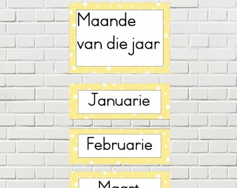 Afrikaans | Months of the year | Maande van die jaar | Classroom Resource | Star Border | Pre-school | Foundation Phase | Teachers Resources