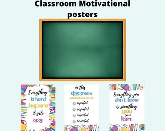 Set of 3 |Classroom Motivational Posters | A3 | Digital Download | Colourful | Teacher Resources | Make Learning Fun | School | Kids |