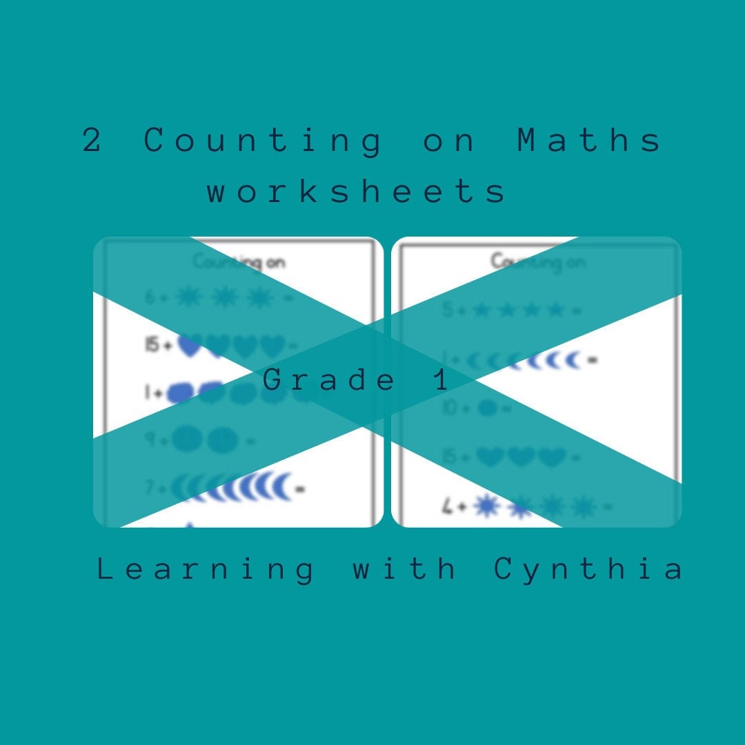 Pack of 2 Counting on Worksheets Maths Counting Number Etsy