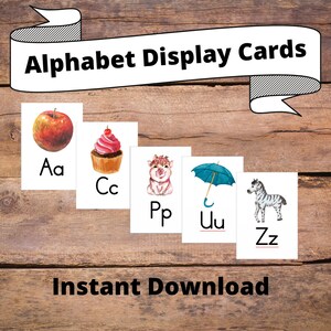 A -Z | Alphabet | Display Cards | A5 | Digital Download | Watercolour | Classroom Resource | Nursery School | Teachers Resource | Learning