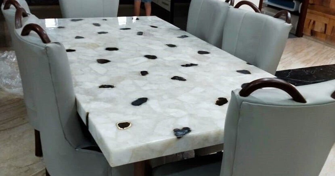 Quartz Dining Table Top / Quartz Agate Slabs / Kitchen Counter Top