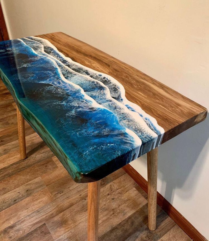 Epoxy Resin Coffee Table Top , Epoxy Table Top, Custom River Epoxy