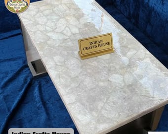 Serene White Quartz Counter Table Top Natural stones Home Office Interior Design