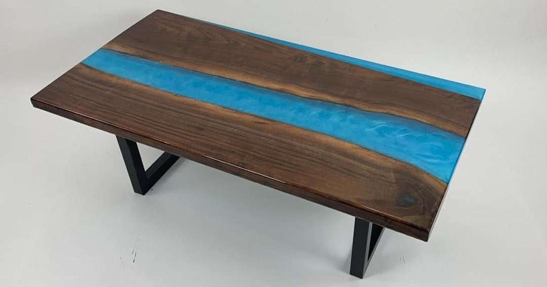 Epoxy Wooden Coffee Table Top Handmade Home Office Decor Etsy