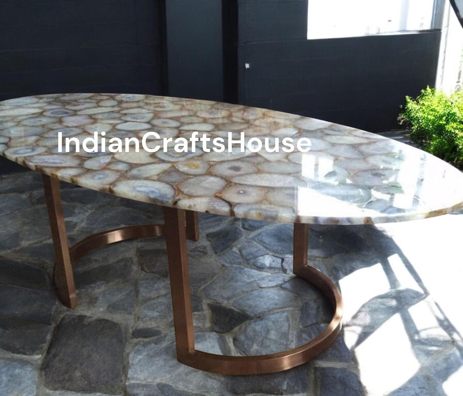 Piedras naturales de ágata, tablero de mesa de comedor de ágata, tablero de  mesa de patio de ágata, muebles de oficina para el hogar - Etsy España