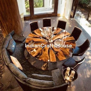 Epoxy eettafel / ronde tafel Op maat gemaakt huisdecor - Ronde Epoxy River Coffee-eettafel - Uniek huisdecor