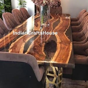 Epoxy Center Table Top / Epoxy Coffee Table Top / wooden Epoxy Office table top With Legs / Base