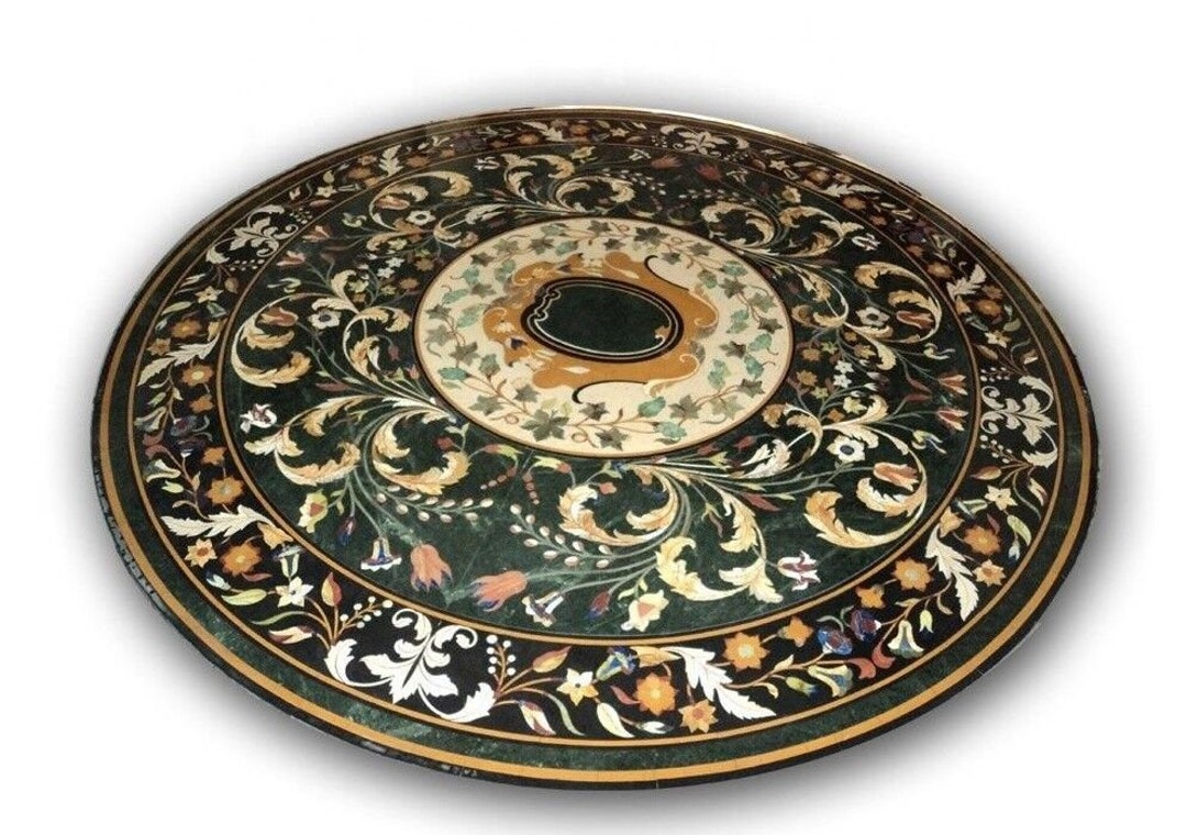 Green Marble Table Top / Marble Dining Table Top / Marble Semi Precious