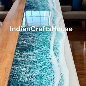 Epoxy Wood Table with Natural Live Edge Resin River | Handcrafted Lumber Furniture for Dining & Office Desk