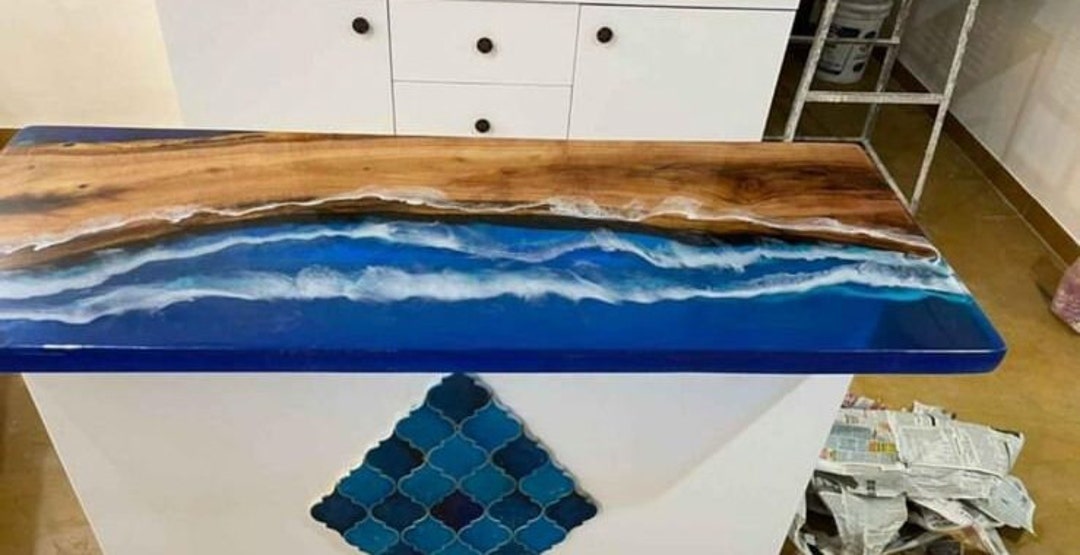 Epoxy Counter Table, Epoxy Conference Table Top, Wooden Epoxy Table ...