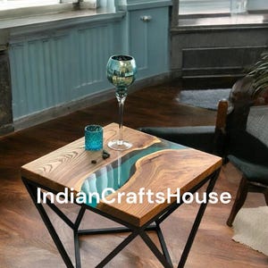 Epoxyhars salontafel / middelste tafel / eettafel Epoxyhouten tafel Woondecoratie
