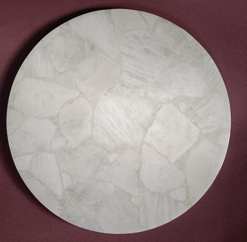 White Round Quartz Table Top Quartz Stone Dining Table Etsy
