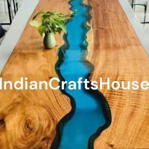 Epoxy Table Top / Wooden Epoxy Table Top / wooden table top for dining room With Stand