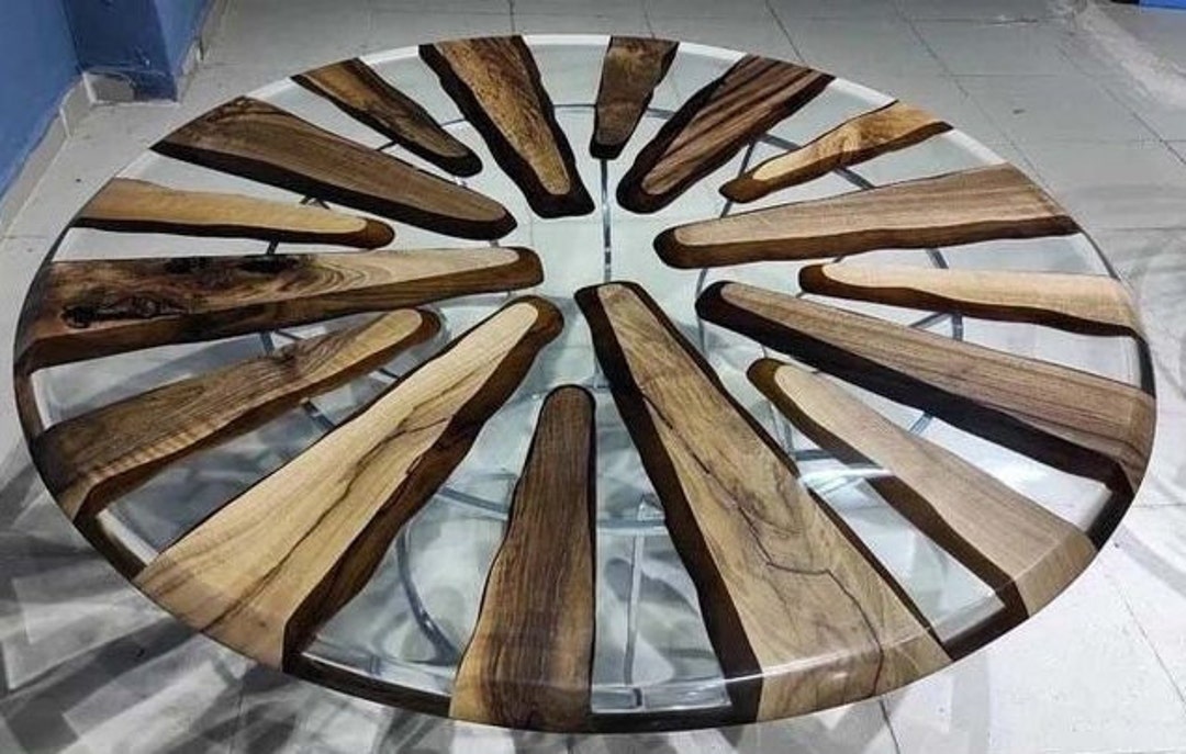 Epoxy Coffee Tables, Epoxy Wood Table, Round Epoxy Resin Table Top
