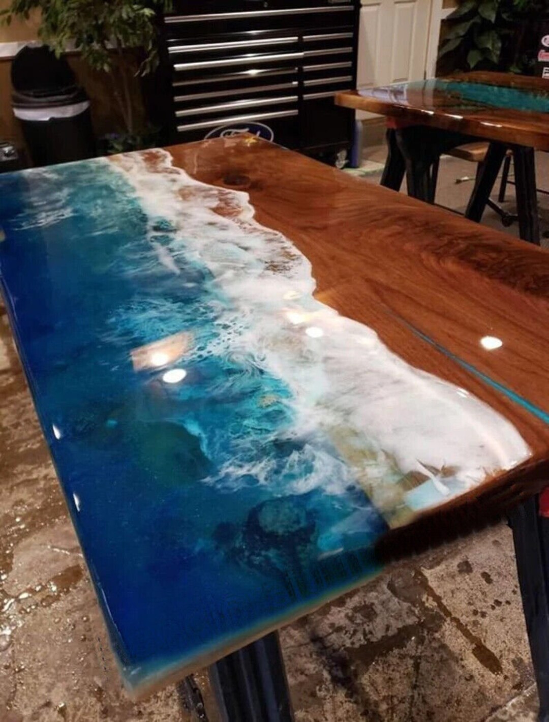 Epoxy Resin Table Top / Epoxy Coffee Table Top / Wood and Epoxy Table