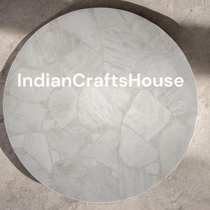 White Round Quartz Table Top, Quartz Stone Dining Table, Natural White Quartz Stone Coffee Tabletop