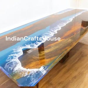 Custom Epoxy Wood Table Rectangular Dining Or Coffee Table Unique Resin Furniture