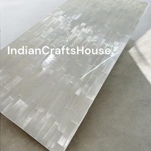 Selenite Tabletop, Natural Stone Furniture Accent, Crystal Healing Decor, Modern Minimalist Centerpiece, Unique Gift for Home