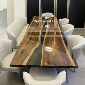 Epoxy table, live edge epoxy wood table With Iron metal Stand / Base