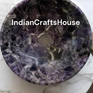 Amethyst Stones Wash Basin / Counter Top Sink / Round Wash Basin Kitchen Sink