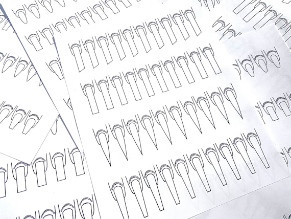 Nail Design Template for Long Nails digital Download Etsy Nail Design Template for Long Nails digital Download Etsy