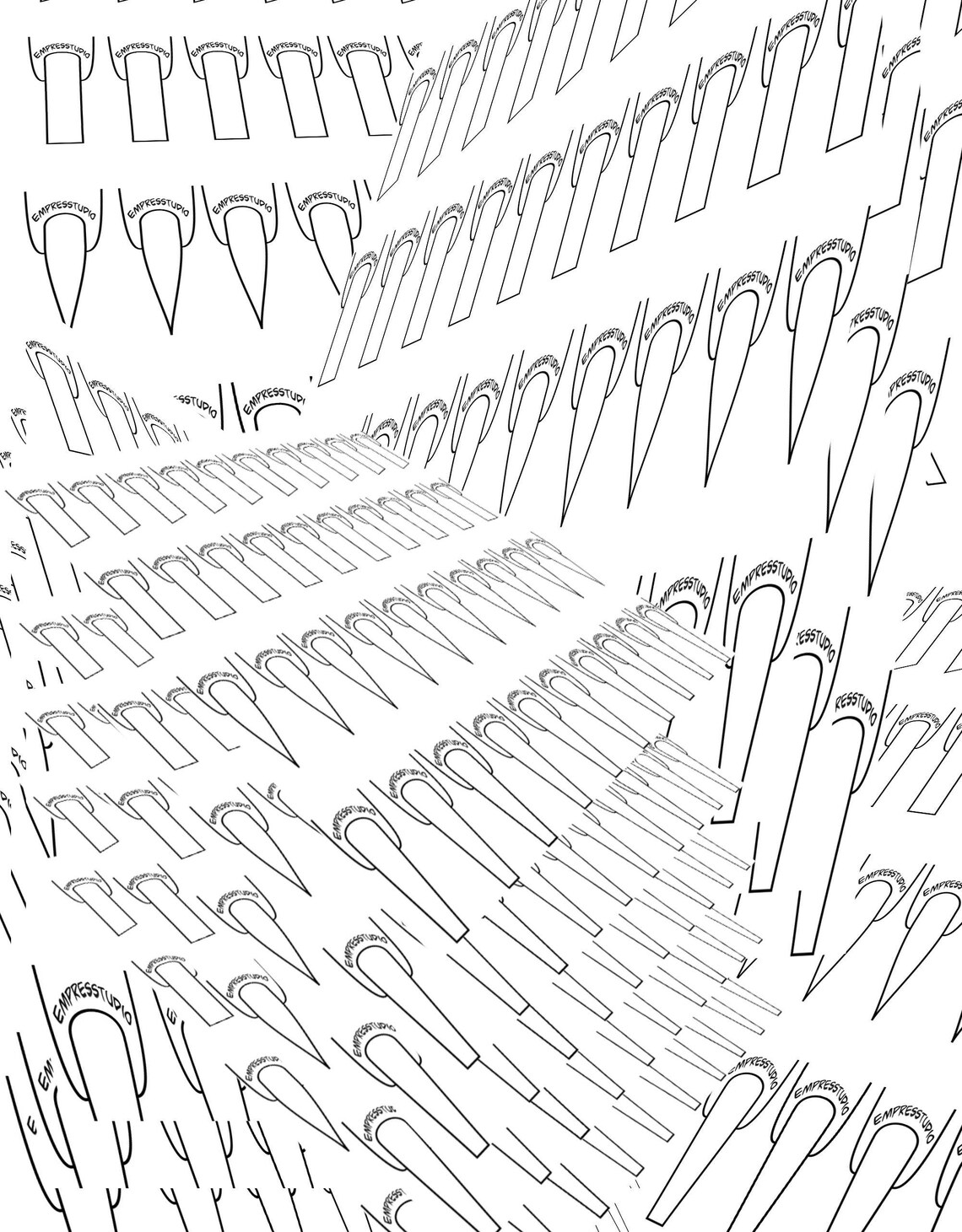 Nail Design Template for Long Nails (digital Download) Creative Nail