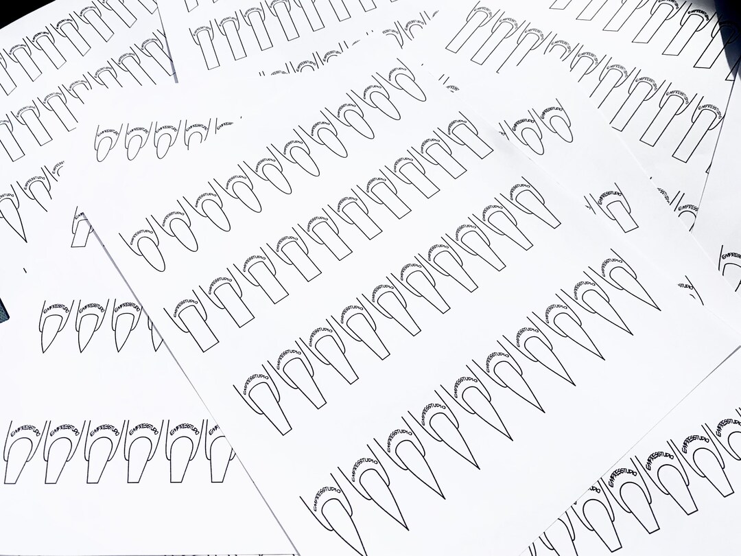 Nail Design Template for Medium Nails digital Download - Etsy