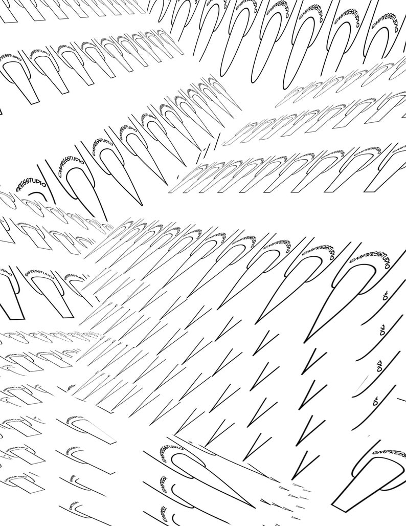 Nail Design Template for Medium Nails (digital Download) Creative Nail