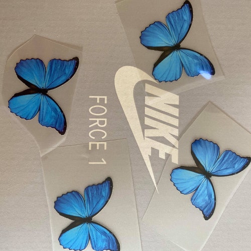 Blue Iron on Butterfly Stickers for Custom Air Force Ones Etsy