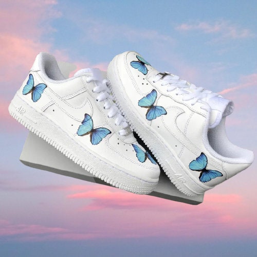 Nike AF1 Blue Butterfly Customs 