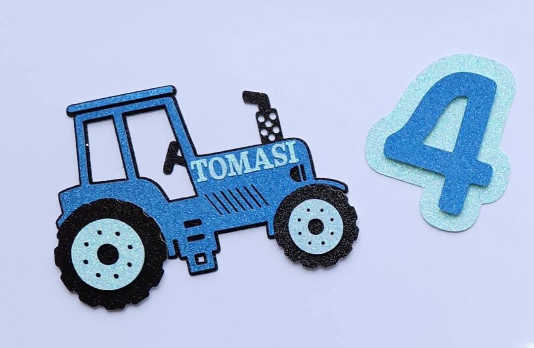 Tractor Cake Topper Cake Charm Personalised With Name & Age Etsy
