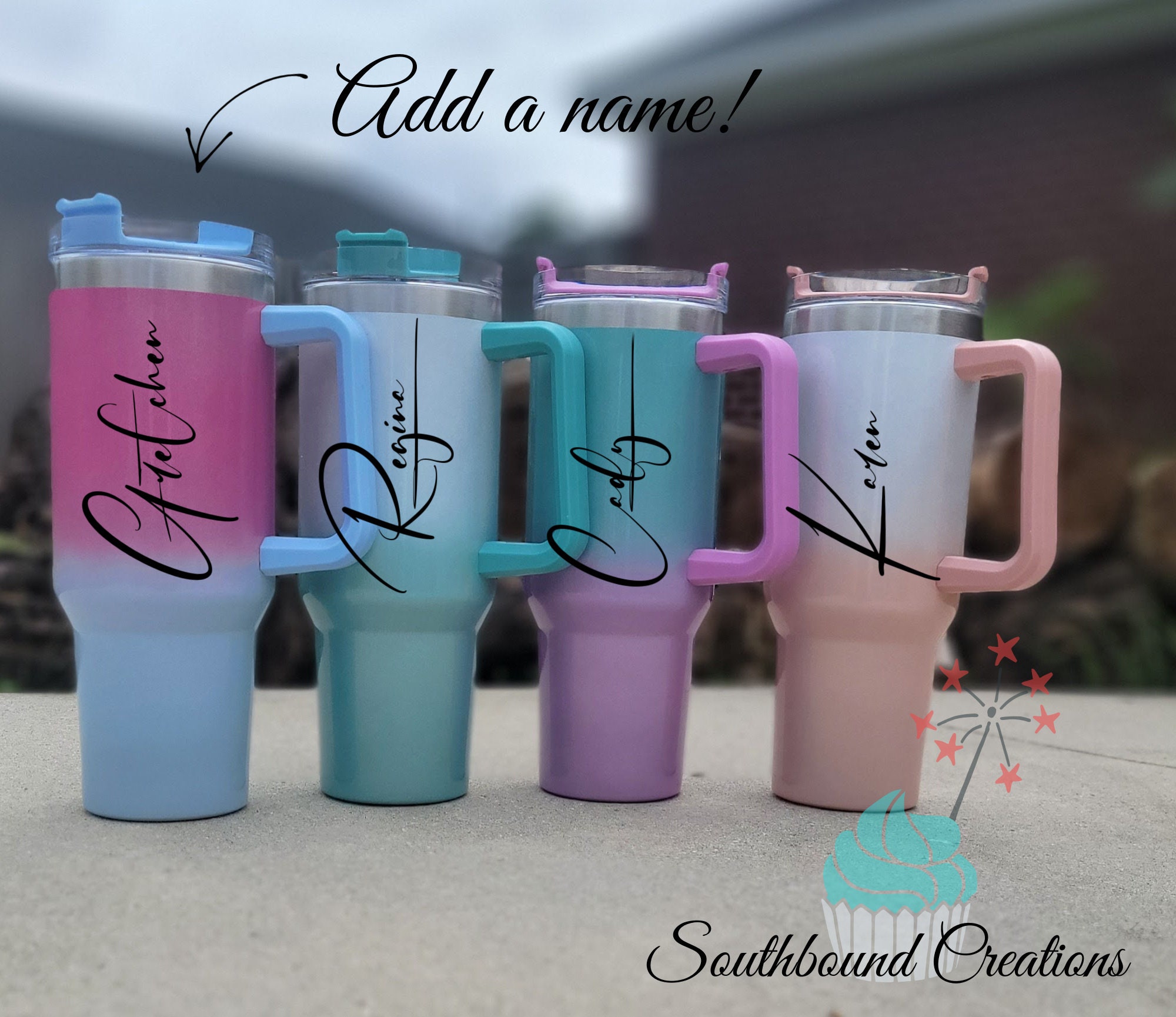 40 Ounce Ombre Stanley Tumbler Dupe, 40 Ounce Cups, Sublimatable Cups,  Custom Tumblers, Adult Sippy Cups, Travel Mugs 