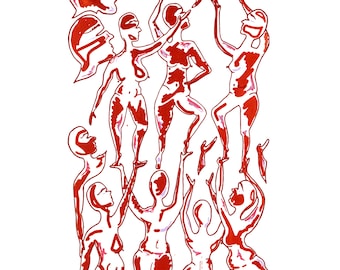 Ascension 12/12 in Red Silk Screen Print