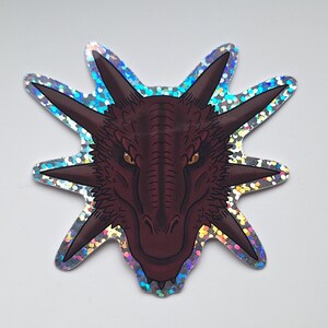 HOTD Meleys "The Red Queen" Dragon Glitter Die Cut Sticker