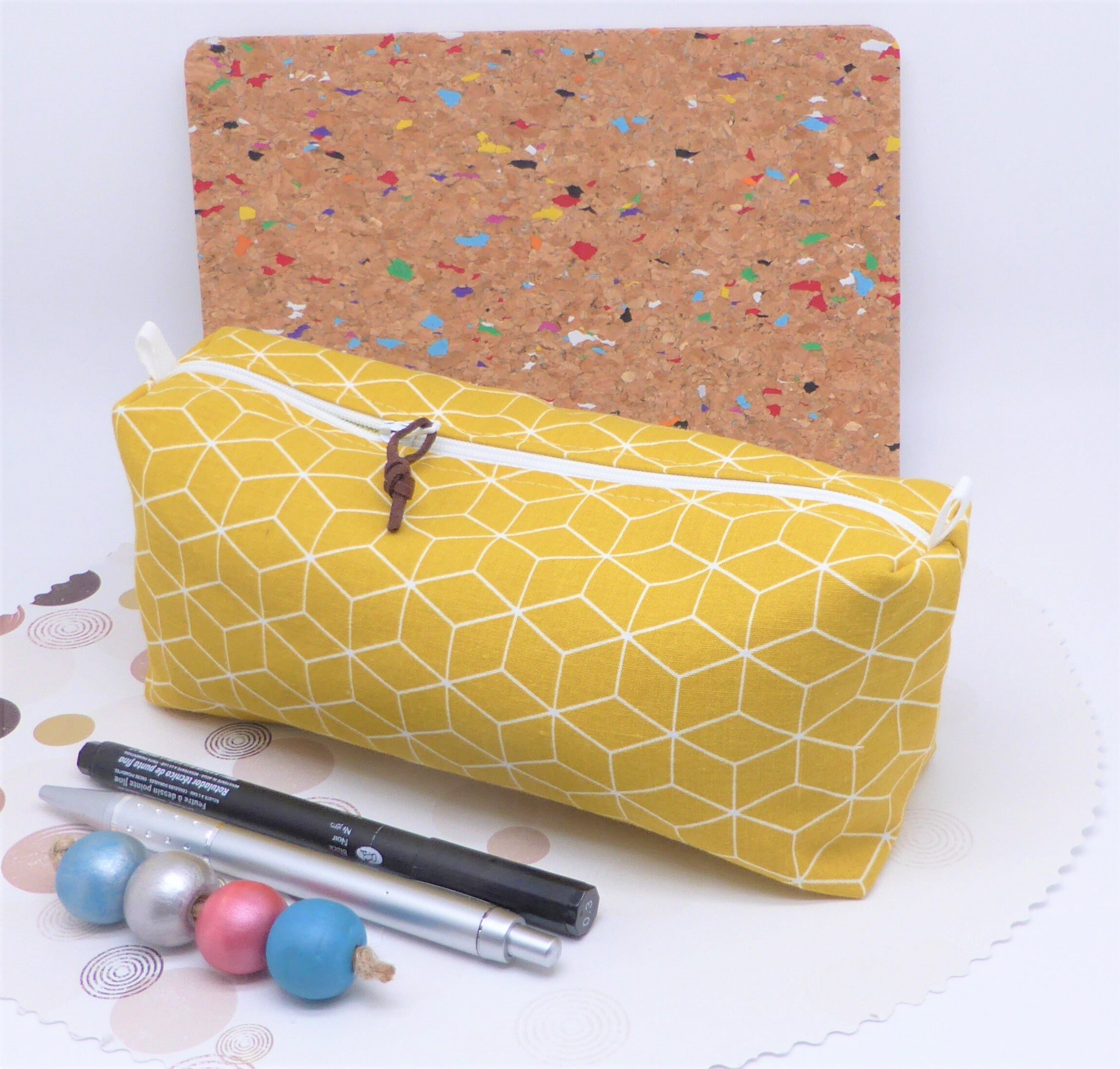 Trousse Scolaire Moutarde, Trousse École Grande Capacité, Graphique