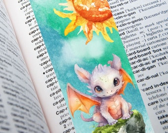 Baby dragon bookmark, fantastic animals bookmark, reader gift, novel accessory