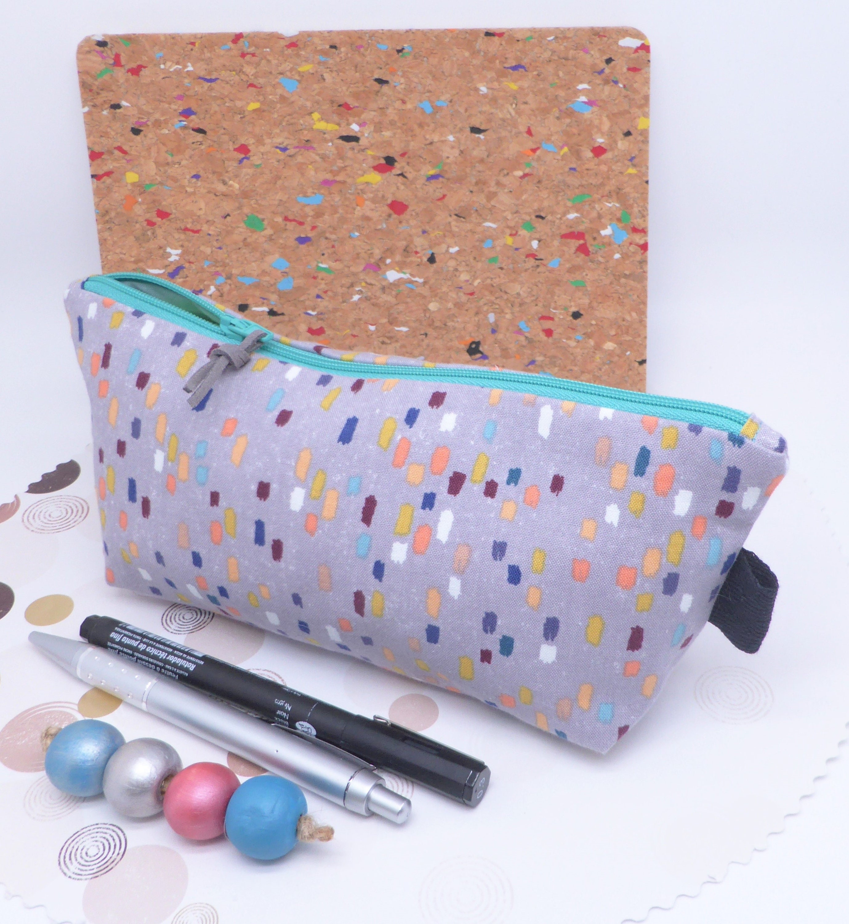 Trousse Scolaire, Trousse à Crayons Grande Capacité, Étudiante 100% Coton