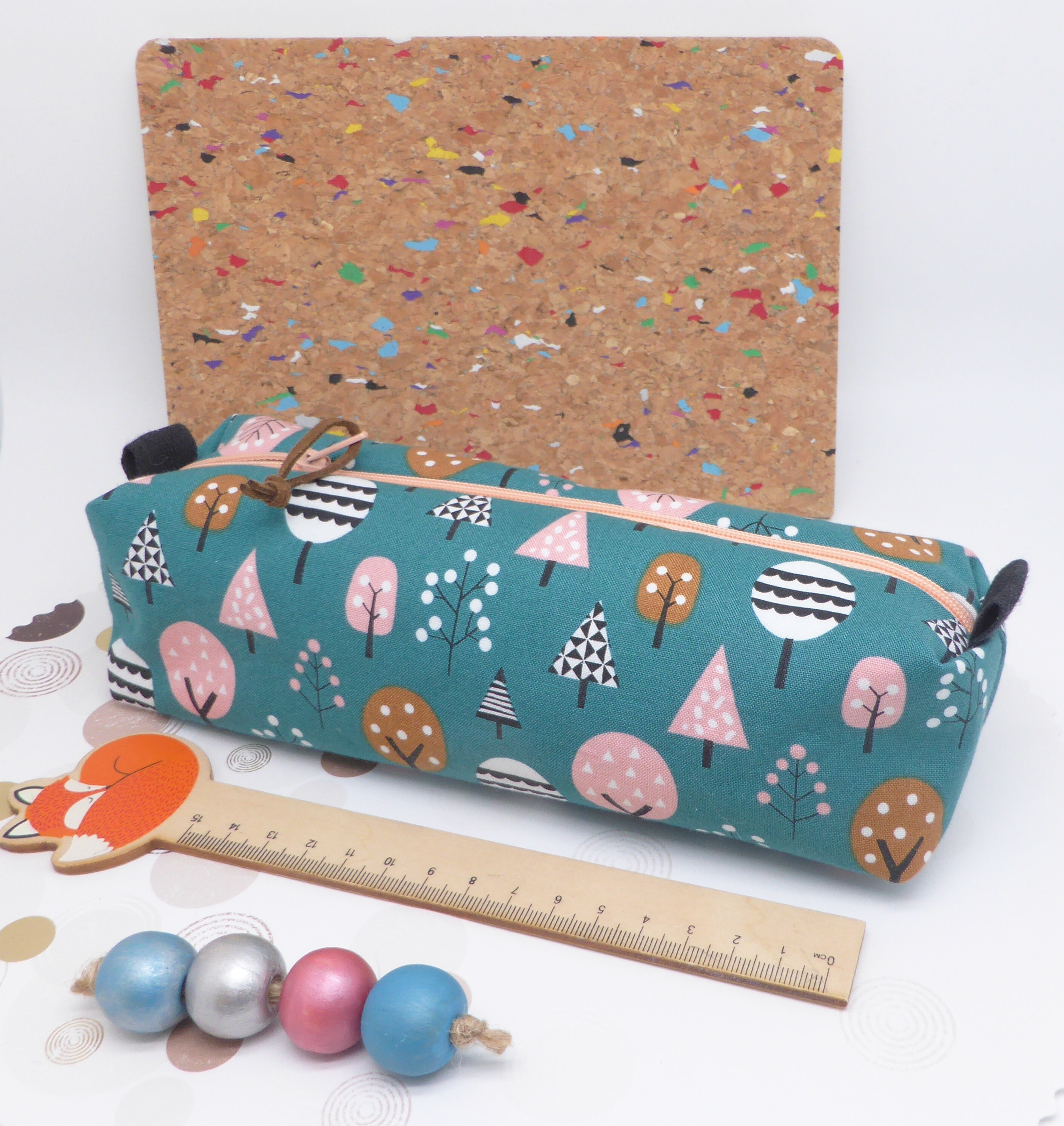 Trousse Scolaire Grande Capacité Motifs Scandinaves, Trousse à Crayons Rectangulaire en Tissu, Cadea