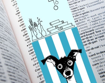 Dog bookmark, set of 3 or individually, book accessory, gift idea for book and animal lovers, cardboard bookmark