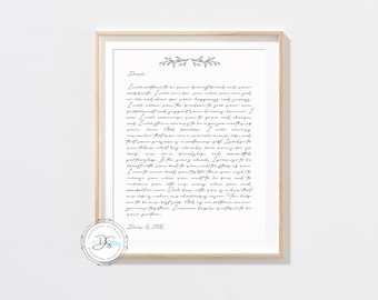 VOWS PRINT Wedding Cotton Paper First Second Anniversary Gift Personalized Poem Song Lyrics S.28