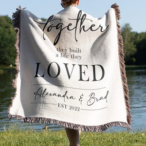 Woven Blanket And So Together Wedding Blanket Anniversary Gift Custom Cotton THROW Vintage Couple Personalized For Her Him Couple