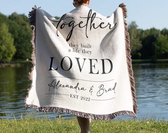 Woven Blanket And So Together Anniversary Family Gift Custom Cotton THROW