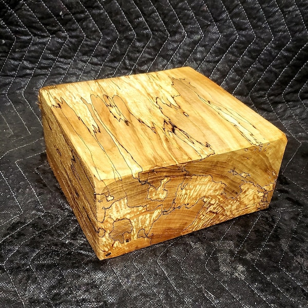 8"×8"×4" Nice Spalted Ambrosia Maple Bowl Turning Blank. Lathe, Carving Wood