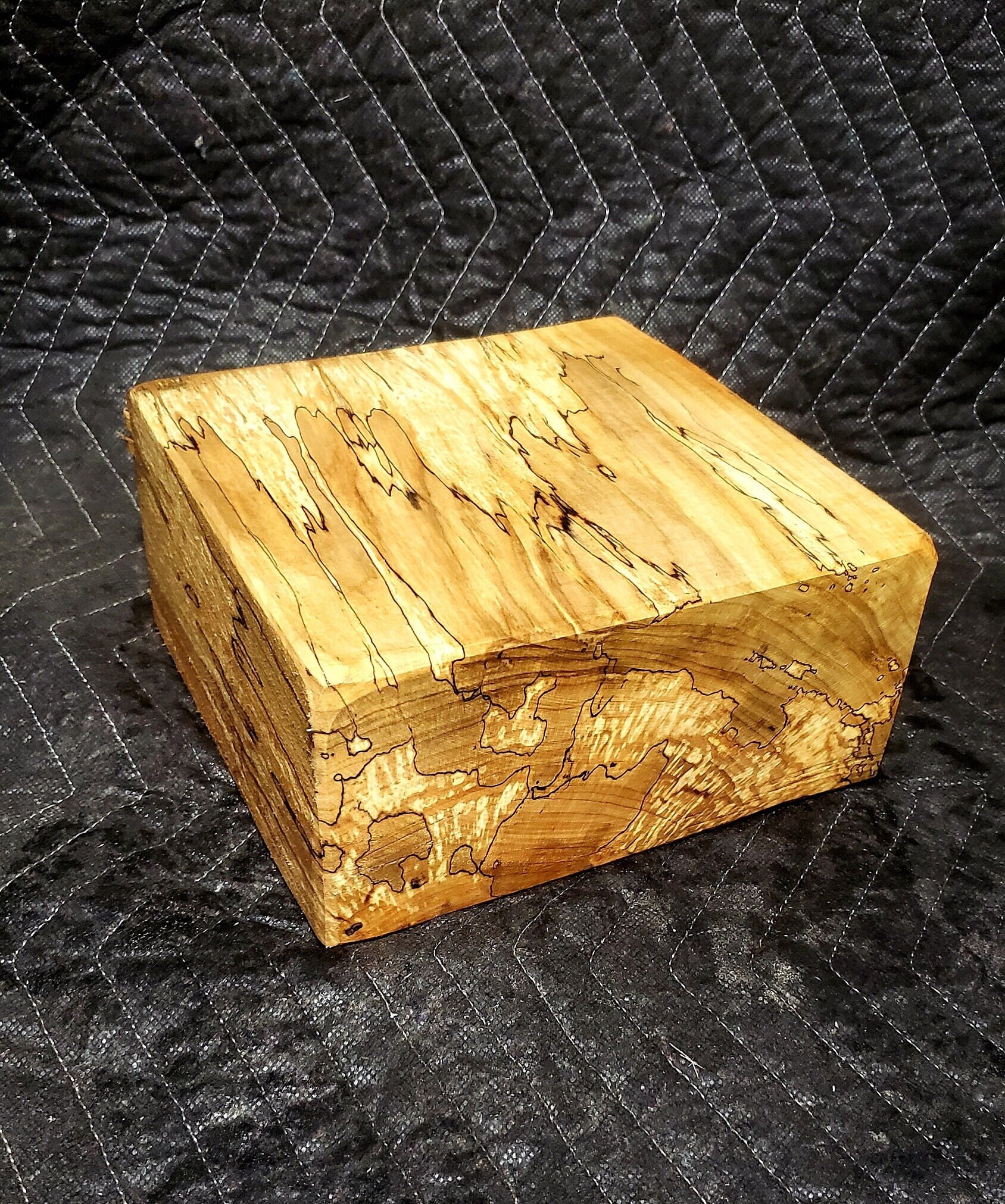 8"×8"×4" Nice Spalted Ambrosia Maple Bowl Turning Blank. Lathe, Carving Wood