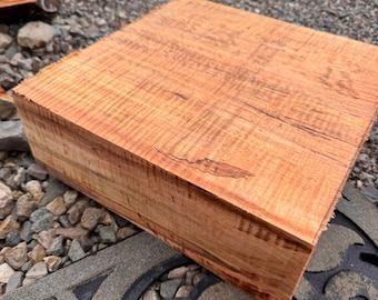 RARE 8”x8”x4” Curly Amberosia Maple Bowl Blank/Turning blanks Platter. Example pictures. Woodworking craft wood. Thick Carving wood.