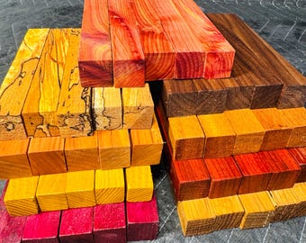 9 Species Wonder kit. 45 pen blanks,  osage, maple bloodwood, paduak, white oak,mahogany walnut. Lathe pen Spindles/Bowl Blanks carving Wood
