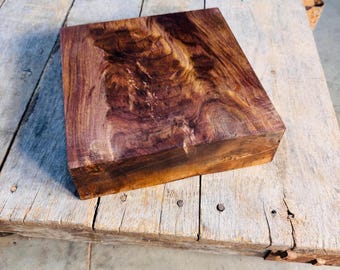 Rare 10"×10"×2.875"  Old growth Burly  Walnut Crotch blank. Wood turning blanks. Large wood turning. Rare burly walnut. Green/ waxed # 55