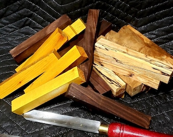 30 Premium pen blanks, multiple specie Lathe pen Spindles/Bowl Blanks carving Wood