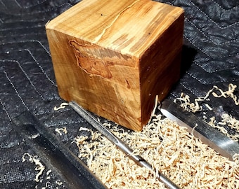 1) One  4"×4"×4" AMBROSIA SPALTED MAPLE Bowl Blank/ Turning Wood